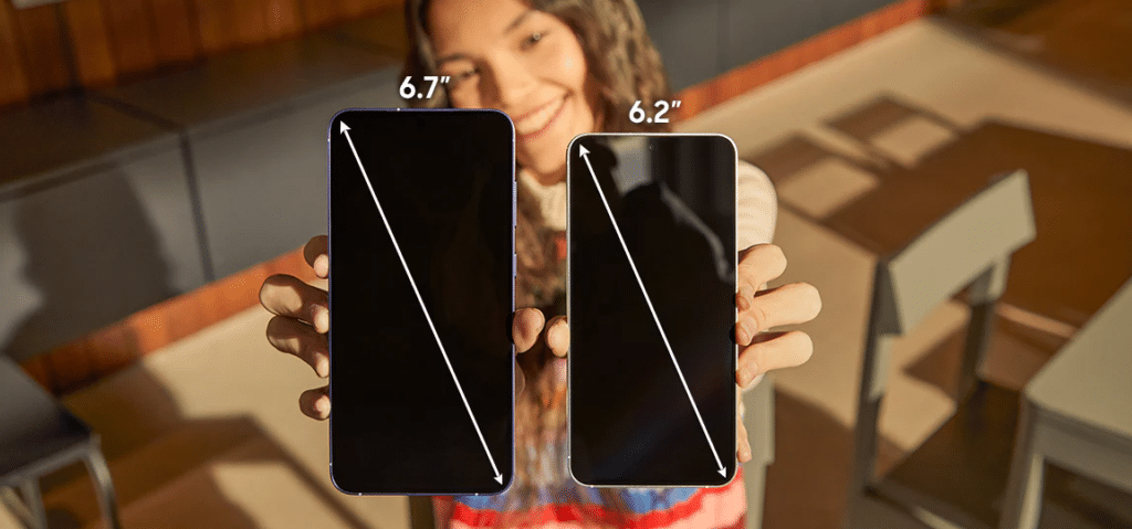 La taille des Samsung S24 diffère du modèle. Ici on met en avant le S24 et le S24+.
